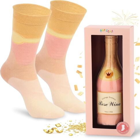 Rose or Sparkling Wine Socks in a Bottle - Funny Sock for Men and Women. Gift for Wine Lovers. Stocking Stuffers in Kuwait