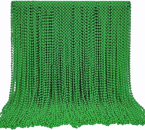 Rukie 144Pcs St. Patricks Day Beads Bulk, 72pcs 33" Green Carnival Beaded Necklaces with 72pcs Tattoo Stickers For St. Patrick's Day Accessories, St. Patricks Parades, Night Club Dress-up Events Party Costume in Kuwait