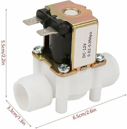 DC 12V Normally Closed Plastic Solenoid Valve, 1/2 Inch, Diaphragm Structure, Water and Air Flow Control Switch (1/2" 12V Normally Closed) in Saudi Arabia