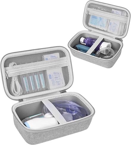 Asthma Inhaler Case Portable Nebulizer and Spacer Storage for Kids and Adults - Travel Carrying Case for Masks, Inhaler Holder (GREY) in Kuwait