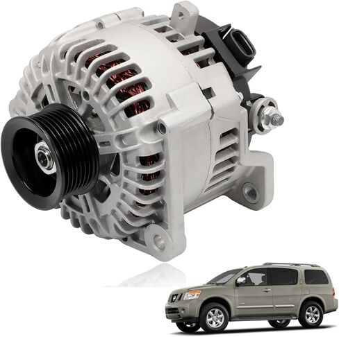 150A Alternator 373002E721 Fit for Hyundai Elantra for Kia Forte, 2.0L, l4 GAS 2017 2018 2019 2020 2021 2022 2023 2024 - Replace 11934 6-Groove Clutch Pulley Clockwise Alternator Generator in Kuwait