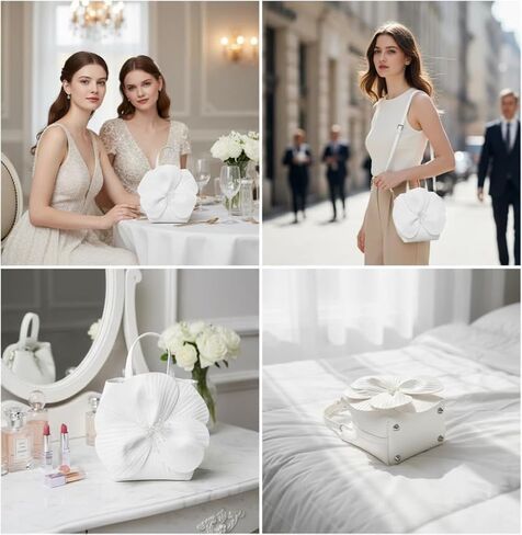 محفظة القابض الأزهار للنساء بو بيئة مسائية متعددة الألوان قابلة للتحويل حزام كتف الزفاف وحقائب الحفلات in Kuwait