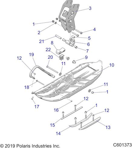 Polaris Timbersled Support Ski Rubber E-Coat Bracket, Genuine OEM Part 5265239-329, Qty 1 in Saudi Arabia