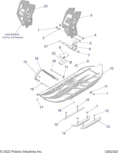 Polaris 1824847-070 مجموعة التزلج الواسعة باللون الأسود 11.5 OEM 2019-2021 Riot ARO 120 129 in Saudi Arabia