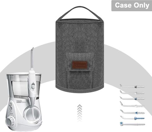 غطاء غبار متوافق مع Waterpik Aquarius WP-660، حقيبة لتنظيف الأسنان بالماء مقاومة لرذاذ الماء مع جيب لـ 7 نصائح بديلة، منظم الحمام وتخزين السفر (حقيبة فقط) in Kuwait