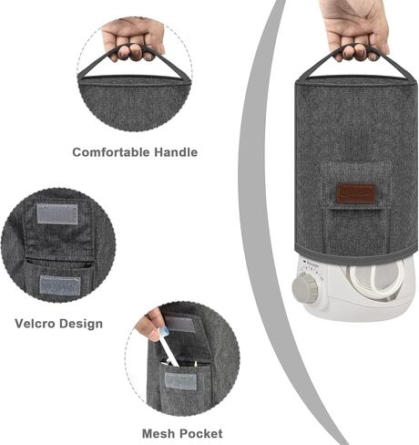 غطاء غبار متوافق مع Waterpik Aquarius WP-660، حقيبة لتنظيف الأسنان بالماء مقاومة لرذاذ الماء مع جيب لـ 7 نصائح بديلة، منظم الحمام وتخزين السفر (حقيبة فقط) in Kuwait