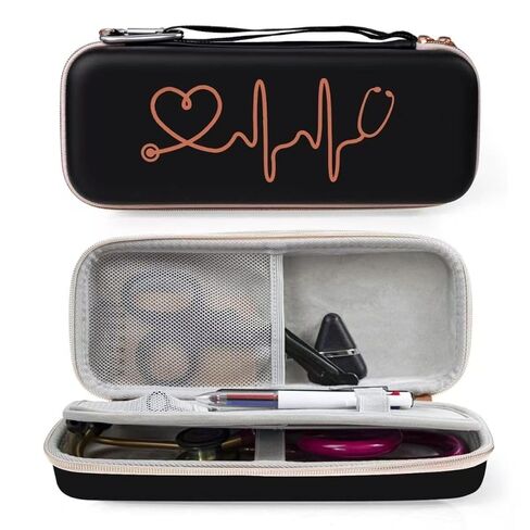 حافظة سماعة الطبيب لجهاز Littmann Classic III Cardiology IV - حافظة صلبة من مادة EVA تناسب MDF Acoustica Omron Sprague مع جيب شبكي لأدوات التمريض شبه مقاومة للماء (أزرق) in Saudi Arabia
