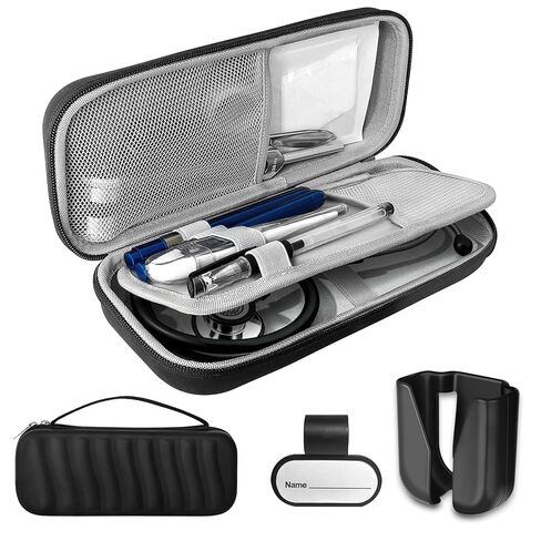 Stethoscope Case Compatible with 3M Littmann Classic III/Cardiology IV Diagnostic Stethoscopes/MDF Acoustic Stethoscopes/Lightweight II S.E,Includes Name Tag and Stethoscope Holder (Black) in Saudi Arabia