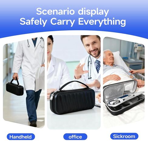 Stethoscope Case Compatible with 3M Littmann Classic III/Cardiology IV Diagnostic Stethoscopes/MDF Acoustic Stethoscopes/Lightweight II S.E,Includes Name Tag and Stethoscope Holder (Black) in Saudi Arabia