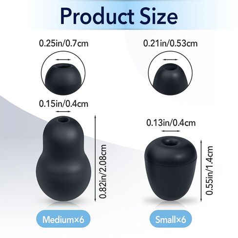 12Pcs Stethoscope Ear Tips Replacement for Littmann, Small/Medium Ear Tips for Littman Compatible with Classic III, Cardiology 3, 4, & IV, Soft-Black Stethoscope Ear Tips for Littmann in Saudi Arabia