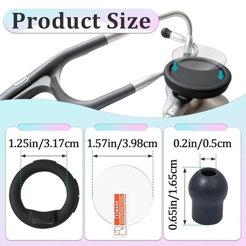 5 Sets Protection Kits Compatible with EKO Core 500 Digital Stethoscope Accessories - 5 Pcs Silicone Protective Cases, Tempered Screen Protectors, Alcohol Packs and 10 Pcs Ear Tips in Saudi Arabia