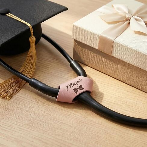 Takuno Personalized Stethoscope Name Tag Custom Leather Stethoscope Label Tags Charms with Name and Icon Nurse Essentials Accessories Gift for Nurses Week Doctor in Saudi Arabia