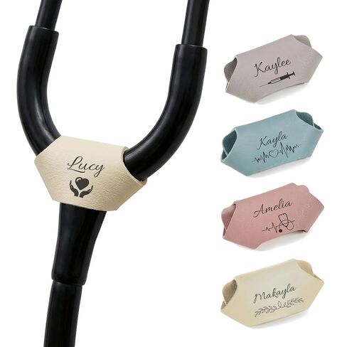 Takuno Personalized Stethoscope Name Tag Custom Leather Stethoscope Label Tags Charms with Name and Icon Nurse Essentials Accessories Gift for Nurses Week Doctor in Saudi Arabia