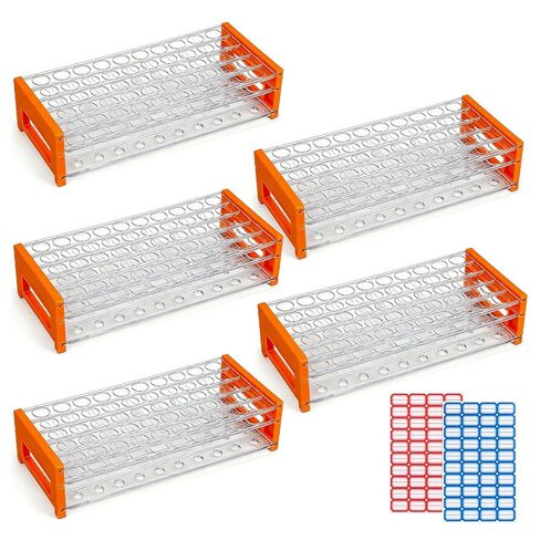 1PCS Plastic Test Tube Rack, 50 Holes Lab Tube Rack Holder for 13/16 mm Tubes, Hole Diameter 16.3mm, Acrylic, Detachable in Saudi Arabia