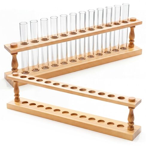 1 Pcs Wooden Test Tube Rack Accommodates 12 Tubes up to 22mm Diameter Laboratory Wood Construction Test Tube Holder in Kuwait