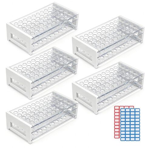 1PCS Plastic Test Tube Rack, 50 Holes Lab Tube Rack Holder for 13/16 mm Tubes, Hole Diameter 16.3mm, Acrylic, Detachable in Saudi Arabia
