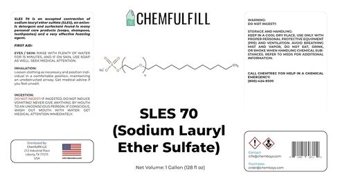 Chemfulfill Sodium Lauryl Ether Sulfate 70% – SLES 70% (SLES70) (Half-Gallon (64 fl oz)) in Kuwait