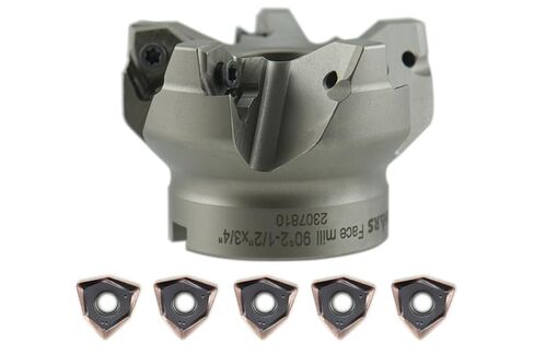 Shars 2-1/2" 90 Degree 5 Flute Indexable Face Mill + 5 PCS WNHU 442 Carbide Inserts for Alloy & Stainless Steel Cutting 404-2820W+424-2112(5) New [6 in Saudi Arabia