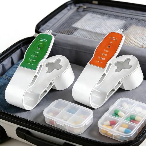 أداة محمولة لحبوب منع الحمل بوبر، أداة أخذ حبوب منع الحمل، أداة ثقب حبوب منع الحمل لحزم البثور، منظمات حبوب منع الحمل الشخصية، أداة مساعدة لاسترجاع الأدوية (الأخضر والبرتقالي) in Kuwait