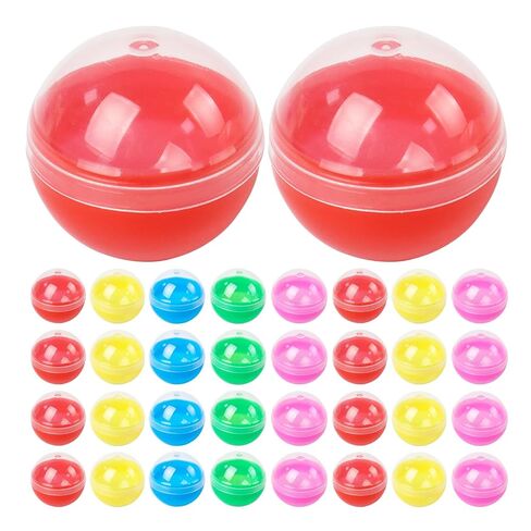 Klmnop 50 Pack Translucent Colorful Empty Capsules, 1.1 Inch Vending Machine Capsules, Plastic Small Round Gumball Machine Capsules for Party Favor Prize(50 Pack) in Saudi Arabia
