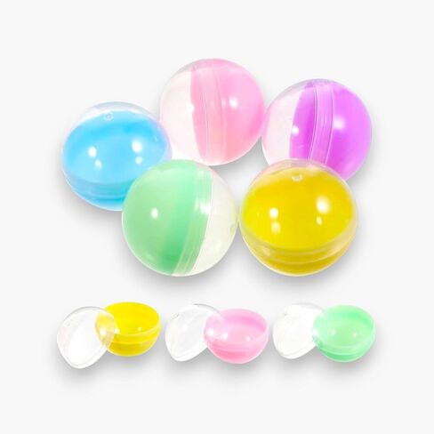 Empty Plastic Capsule Balls, 3 Inch (75mm), Multicolor, 500 pcs, Flexible PVC, Yellow/Green/Blue/Purple/Pink, for Vending/Claw Machines in Saudi Arabia