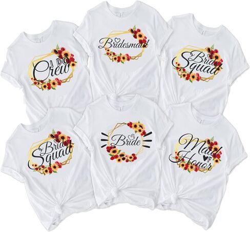 Personalized Bachelorette Party Shirt, Team Bride, Bride Squad, Bridesmaid T-Shirts, I Do Crew Will Be There for You Shirt in Saudi Arabia