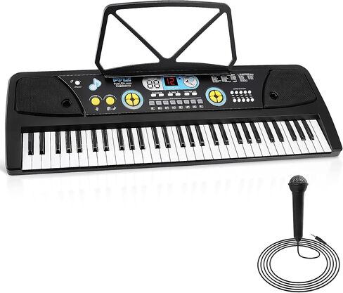 Electric Keyboard Piano 61 Keys - Portable Digital Musical Karaoke Piano Keyboard -10 Rhythms 16 Tones, Stereo Speakers, Rechargeable Battery - Wired Microphone - Beginners Kids Adult - Pyle PKBRD6112 in Saudi Arabia