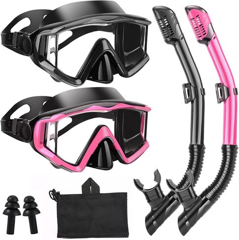 معدات الغطس للبالغين والأطفال، مجموعة أقنعة الغطس، قناع الغطس، قناع الغطس لنظارات السباحة، مشبك ضبط تلقائي مقاوم للتسرب والضباب in Kuwait