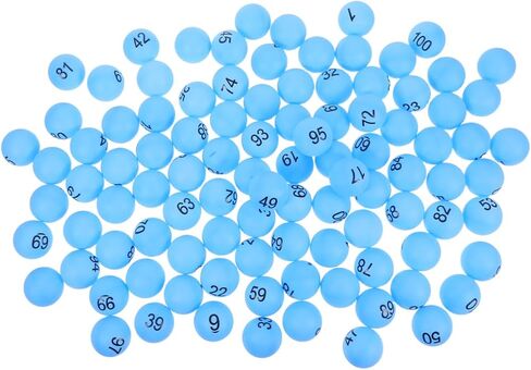 jojofuny Professional Bingo Balls 100Pcs Numbered Balls Raffle Table Tennis Pong for Party Game Decoration 1-100 Blue Numbered Table Tennis in Saudi Arabia