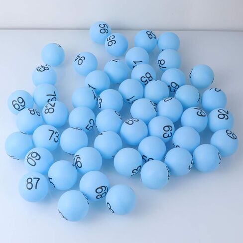 jojofuny Professional Bingo Balls 100Pcs Numbered Balls Raffle Table Tennis Pong for Party Game Decoration 1-100 Blue Numbered Table Tennis in Saudi Arabia