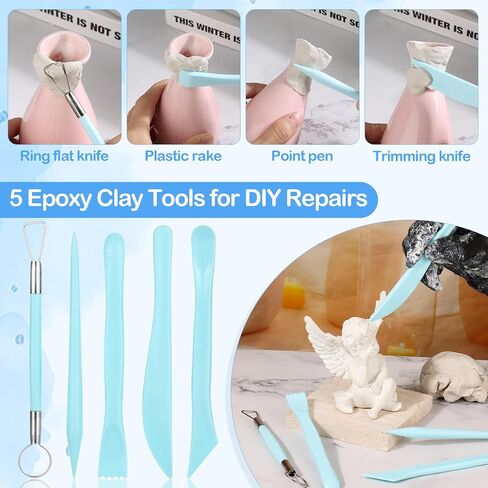 Epoxy Putty - 200g A&B Black Putty Stick Fix Leaks Cracks, 200g Fast Repair AB White Epoxy Putty Fill Holes Sculpting Modeling Building - Epoxy Sculpt Clay for Metal, Ceramics, Plastic, Wood, Tile in Kuwait