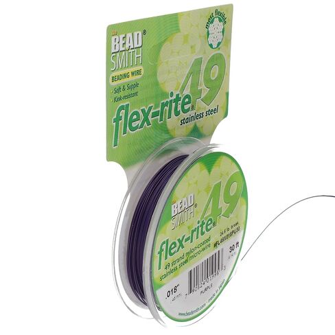 The Beadsmith Flex-Rite Wire – 49 Strand, Nylon Coated, Stainless Steel Beading Wire – Clear Color, .024" Diameter, 30-Foot Spool – Flexible Wire for Necklace, Bracelet and Jewelry Making in Kuwait