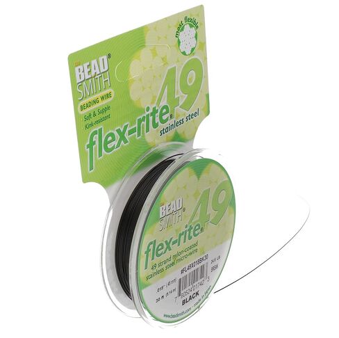 The Beadsmith Flex-Rite Wire – 49 Strand, Nylon Coated, Stainless Steel Beading Wire – Clear Color, .024" Diameter, 30-Foot Spool – Flexible Wire for Necklace, Bracelet and Jewelry Making in Kuwait