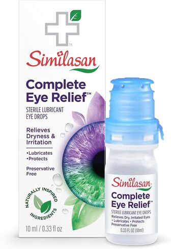 Similasan Complete Eye Relief Drops, Lubricates and Protects, Naturally Inspired Ingredients for Multi-Symptom Eye Discomfort, Preservative-Free, Ectoin Enhanced, Contact Lens Friendly, 0.33 FL.OZ in Kuwait