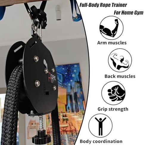 Endless Rope Trainer & Cable Pulley System for Home Gym - Adjustable Resistance Suspension Trainer with Durable Nylon Rope for Full-Body, Arm, Back, Grip Strength Workouts in Saudi Arabia
