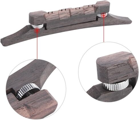 Rosewood Mandolin Bridge,114mm Rosewood Adjustable Compensated Mandolin Bridge Set - Easy Install Replacement for Enhanced Tone & Playability in Kuwait