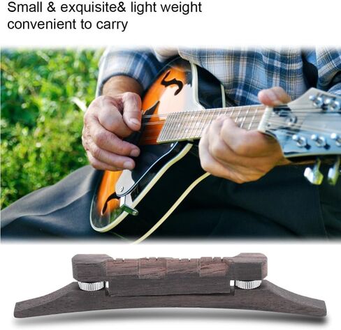 Rosewood Mandolin Bridge,114mm Rosewood Adjustable Compensated Mandolin Bridge Set - Easy Install Replacement for Enhanced Tone & Playability in Kuwait