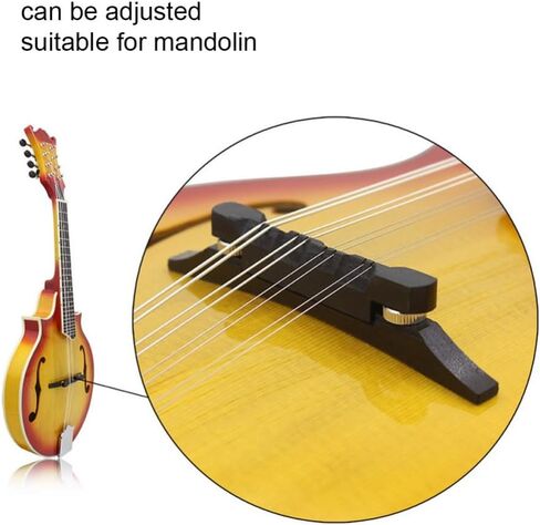 Rosewood Mandolin Bridge,114mm Rosewood Adjustable Compensated Mandolin Bridge Set - Easy Install Replacement for Enhanced Tone & Playability in Kuwait