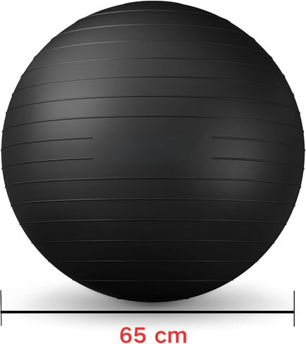 كرة التمرين - كرة اليوجا مضادة للانفجار ومقاومة للانزلاق، للياقة البدنية، والحمل، والثبات، والتوازن، والتمارين الأساسية - كرة تدريب مع مضخة سريعة - المكتب، المنزل، صالة الألعاب الرياضية in Kuwait