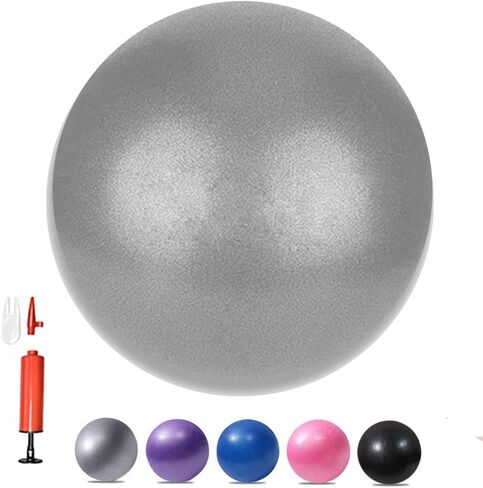 6 Inch Exercise Pilates Mini Yoga Balls Barre for Home Stability Squishy Training Physical Therapy Improves Balance Core Strength Comes with Pump(Grey,6 Inch) in Saudi Arabia