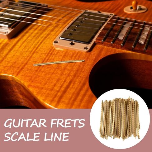 60pcs Brass Fret Wire for Electric Guitar, Thickness Fingerboard Fret Wire Replacement Kit for Guitar Repair, Upgrade, and Maintenance Parts Hardware in Saudi Arabia