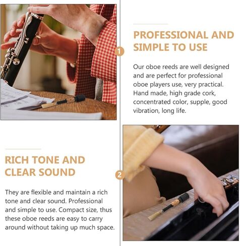 Luxshiny 2pcs Natural Oboe Reeds Lightweight Copper Reed Instrument Accessories for Students Beginners Oboe Playing Tool Replacement for Woodwind Instruments in Kuwait