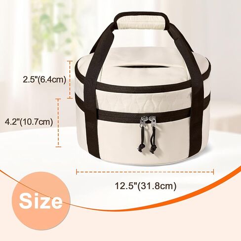 Trunab Round Double Insulated Casserole Carrier, Pie Carriers for Transport, Casserole Dish Carrier Bag for Hot or Cold Food, Wavy Texture, for Camping, Picnics, Party in Saudi Arabia