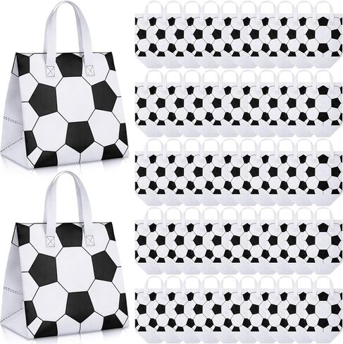 Kacctyen 50 Pcs Soccer Insulated Bags for Food Delivery, Thermal Grocery Take Away Bags for Pizza, Cookie, Cold and Hot Food, Insulated Tote for Soccer Senior Night, Sport Party, 9.5 x 9.5 x 6 in in Saudi Arabia
