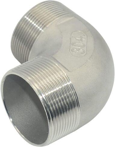 1PC 1/2" 3/4" 1" 1-1/4" 1-1/2" 2" 304 Stainless Steel Male Threaded Elbow 90 Degree Elbow Water Pipe Fitting SS304 Joint Connector(1-1/4") in Kuwait