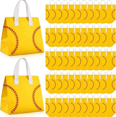 Kacctyen 50 Pcs Soccer Insulated Bags for Food Delivery, Thermal Grocery Take Away Bags for Pizza, Cookie, Cold and Hot Food, Insulated Tote for Soccer Senior Night, Sport Party, 9.5 x 9.5 x 6 in in Saudi Arabia