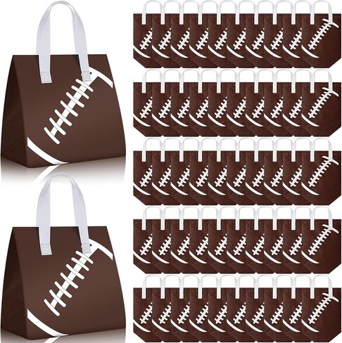 Kacctyen 50 Pcs Soccer Insulated Bags for Food Delivery, Thermal Grocery Take Away Bags for Pizza, Cookie, Cold and Hot Food, Insulated Tote for Soccer Senior Night, Sport Party, 9.5 x 9.5 x 6 in in Saudi Arabia