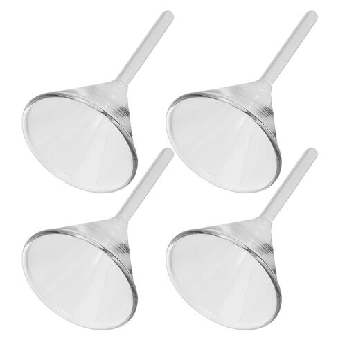 PartyKindom 4pcs 60mm Glass Liquid Funnels for Precise Filling Laboratory Filtration Funnels with Short Stem Portable for Lantern Oil and Bottle Transfer in Saudi Arabia