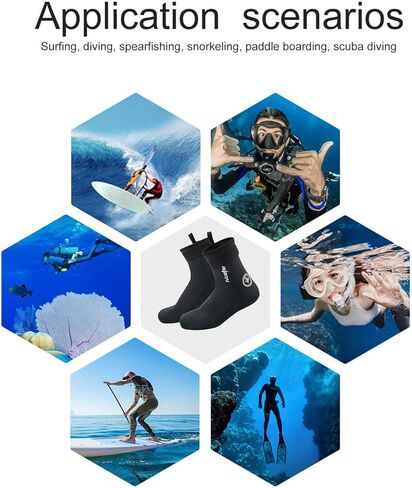 DIVESTAR 7mm/5mm Neoprene Diving Socks for Men Women,Anti-Slip Wetsuit Socks Beach Booties for Water Sports in Saudi Arabia