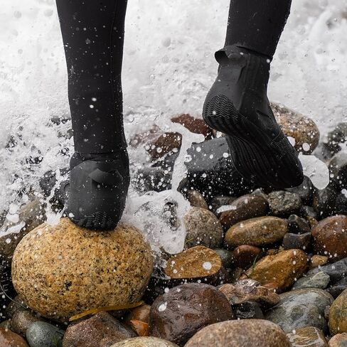 Ho Stevie! 3mm Surfing Wetsuit Booties - Warm, Comfortable, Durable, Grippy Surf Boots - Thermal Lining + GBS Seams in Kuwait